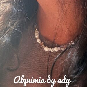Alquimia White and Silver Beaded Necklace